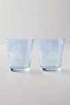 Etched Floral Tumblers, Set of 2