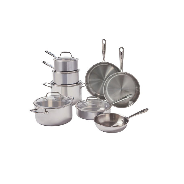 T-Fal Pro Tri-Ply Stainless Steel, 13 Piece Pots and Pans Set