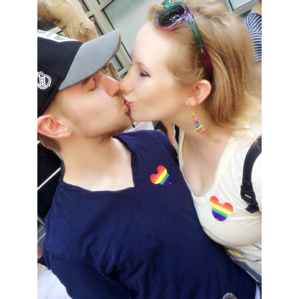 At the Pride Parade in West Hollywood