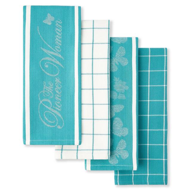 The Pioneer Woman Butterfly Kitchen Towels, 16"x28", Multi-color, 4 Piece
