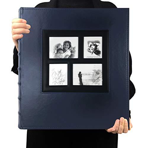 RECUTMS 600 Photo Picture Album Memo Album Slots Album PU Leather Cover Sewn Bonded Holds 4x6 Photos 5 Per Page Family Album Gift for Mother Father (Blue)