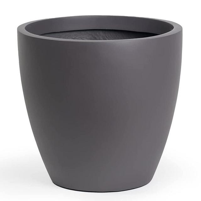 The Kent Planter Pot, Large Fiberglass Planter, Indoor/Outdoor, Drainage Hole and Removable Plug, 10", 14" and 17"