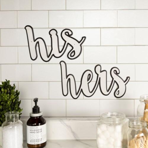 Metal His/Hers Sign Set