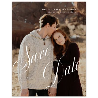 White Modern Wedding Digital Save the Date - Dametta Photo