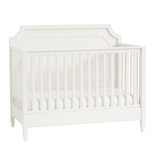 Ava Regency 4-in-1 Convertible Crib & Lullaby Supreme Mattress Set, Simply White, In-Home