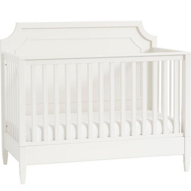 Ava Regency 4-in-1 Convertible Crib & Lullaby Supreme Mattress Set, Simply White, In-Home