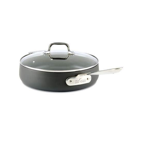 HA1 Hard Anodized Nonstick Cookware, Saute Pan with lid, 4 quart