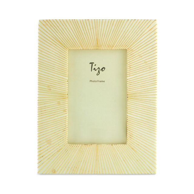Tizo Natural White Gold Ray Design Frame, 5" x 7"