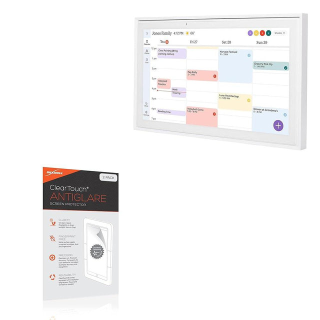 BoxWave Screen Protector Compatible with Skylight Calendar (15 inch) - ClearTouch Anti-Glare (2-Pack), Anti-Fingerprint Matte Film Skin