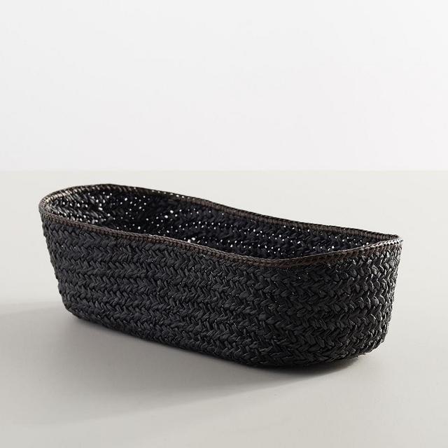 Braided Grass Bread Basket - Black