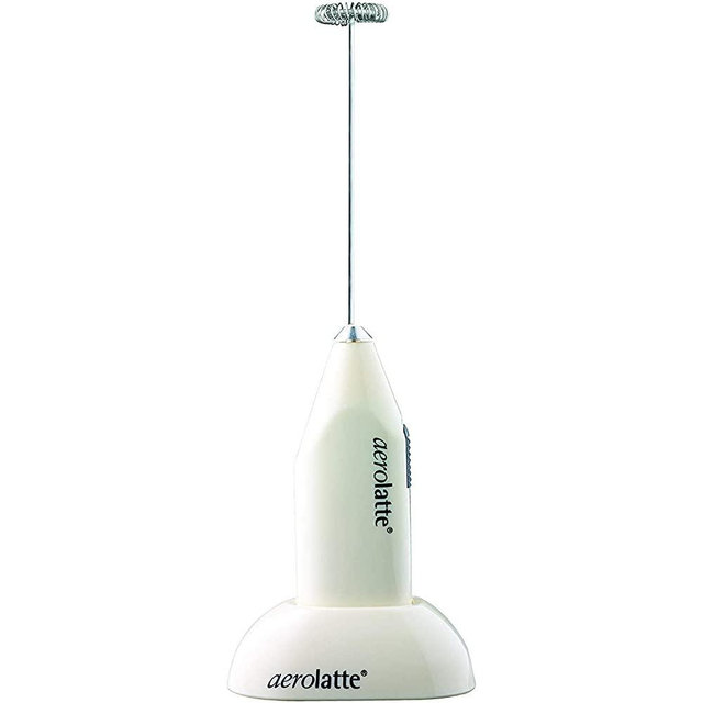 aerolatte Milk Foamer with Counter Stand, The Original Steam-Free Frother, 8.5-Inch, Ivory