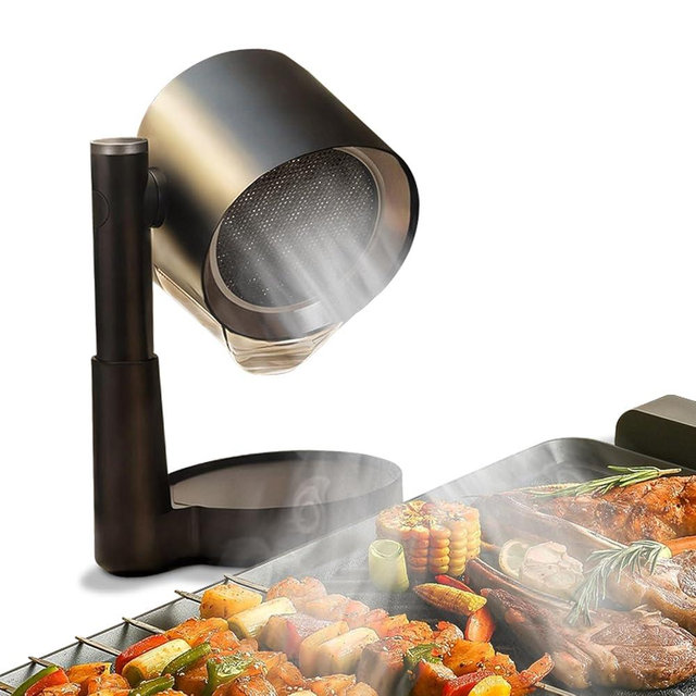 Yoicee Portable Range Hood - Detachable Aluminum Grease Filter, 3 Speed Exhaust Fan for Indoor & Outdoor RV Cooking, Compact Kitchen Ventilation for BBQ, Grilling, and Stovetop Use, Black