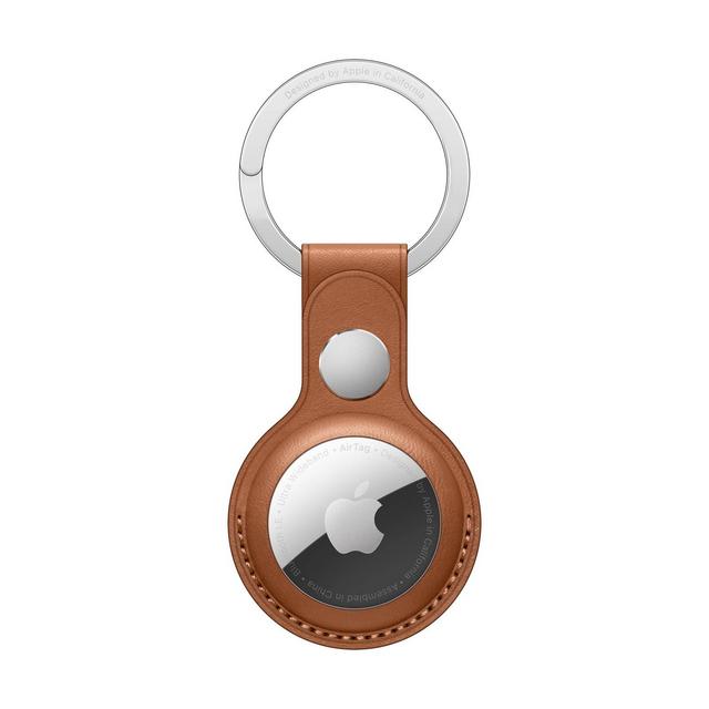 Apple AirTag Leather Key Ring - Saddle Brown