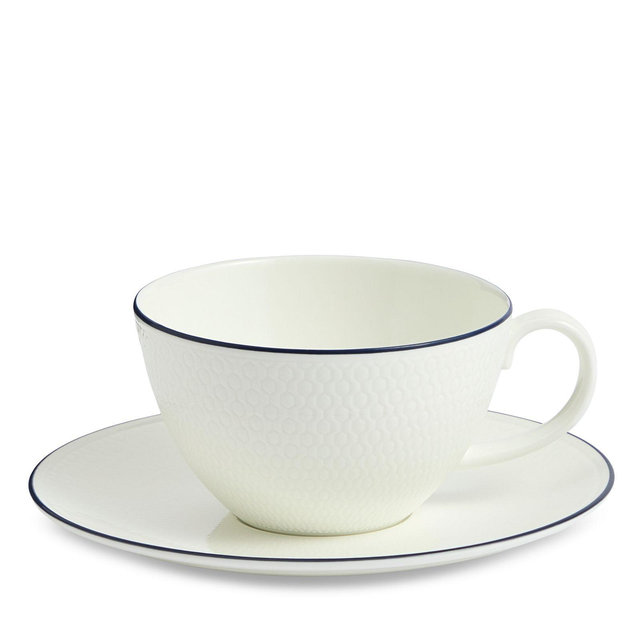 Wedgwood GIO 8.7 oz. Teacup & Saucer Set, Blue Line