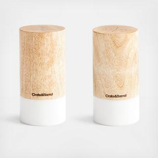 Marble & Wood 2-Piece Pepper and Salt Shaker