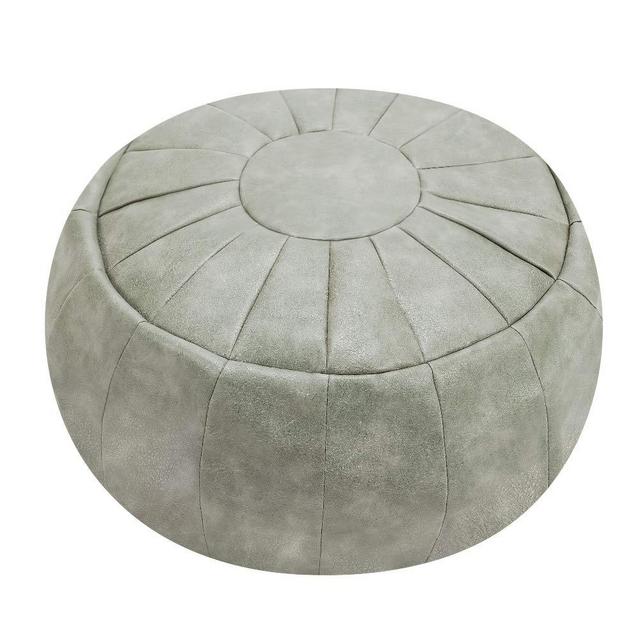 ROTOT Decorative Pouf Cover, Ottoman, Bean Bag Chair, Footstool, Foot Rest, Storage Solution or Wedding Gifts (Unstuffed) (Smoke Gray)