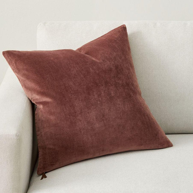 Everywhere Velvet Pillow Cover, 20", Bordeaux