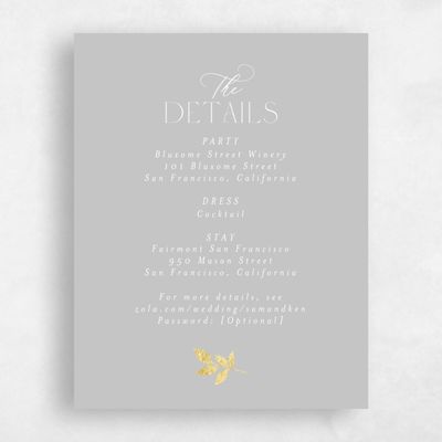 Gray, Grey Wedding Enclosure - Dakota Foil