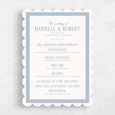 Blue Scalloped Wedding Program - Encanto