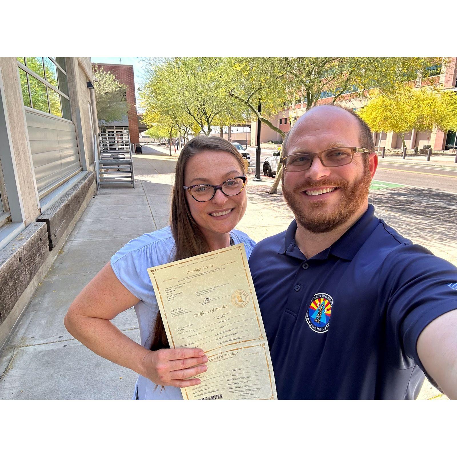 Marriage license obtained! April 2024.