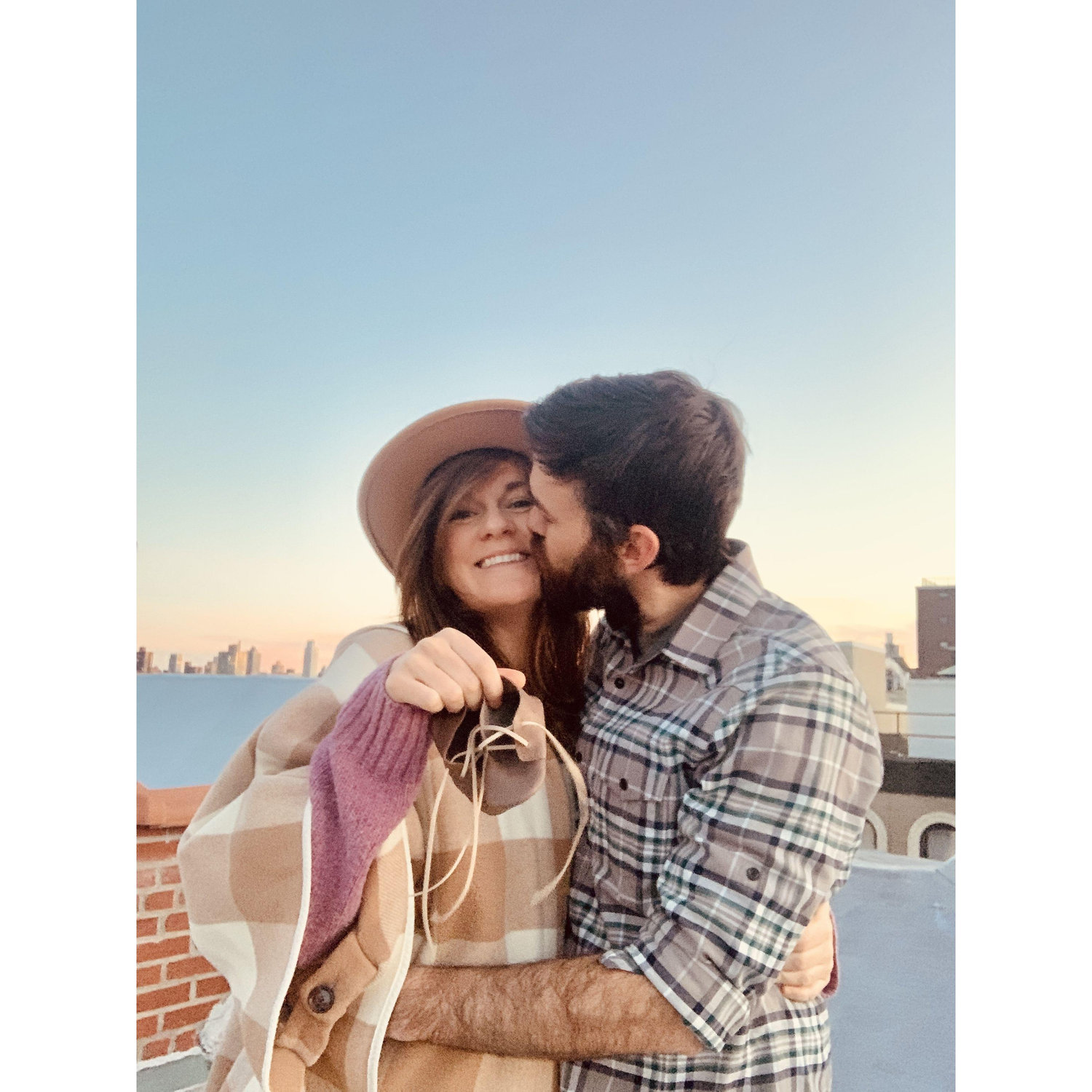 Our pregnancy announcement photo shoot on top of our NYC apartment building. Our first date, many dates after, and Ember's birth took us to this roof. We share so many memories there!
