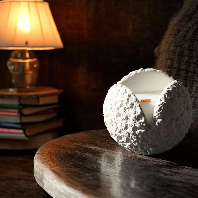 Luxury Lavender Scented Candle - Handmade with Premium Plaster and High-Quality Soy Wax, Featuring a Unique Decorative Design for Your Home