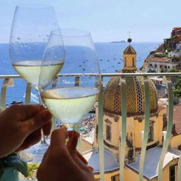 Sunset aperitivo on the cliffs of Ravello