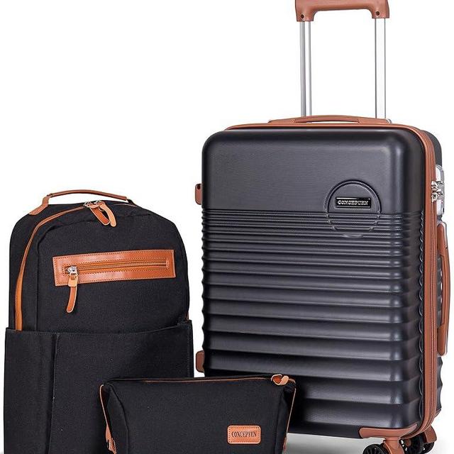 CONCEPTEN Carry On Luggage 22x14x9 Airline Approved, 20-inch Hard Shell Suitcases with Wheels, ABS Lightweight Carry on Suitcase with TSA Lock