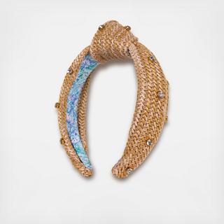 Soleil It On Me Embellished Knotted Raffia Headband