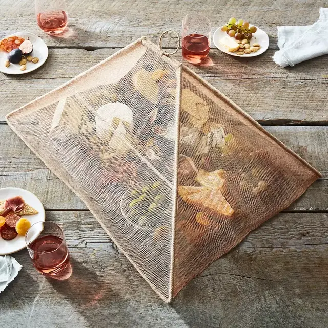 Handmade Collapsible Woven Food Tent (set of 2)