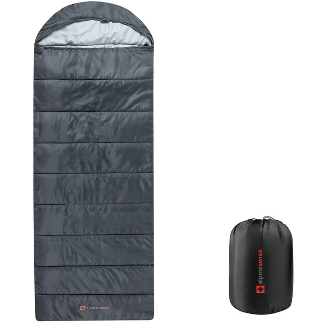 Alpine Swiss 0°C Sleeping Bag Lightweight Waterproof with Compression Sack Adults All Seasons Camping Hiking Backpacking Travel Outdoor Indoor