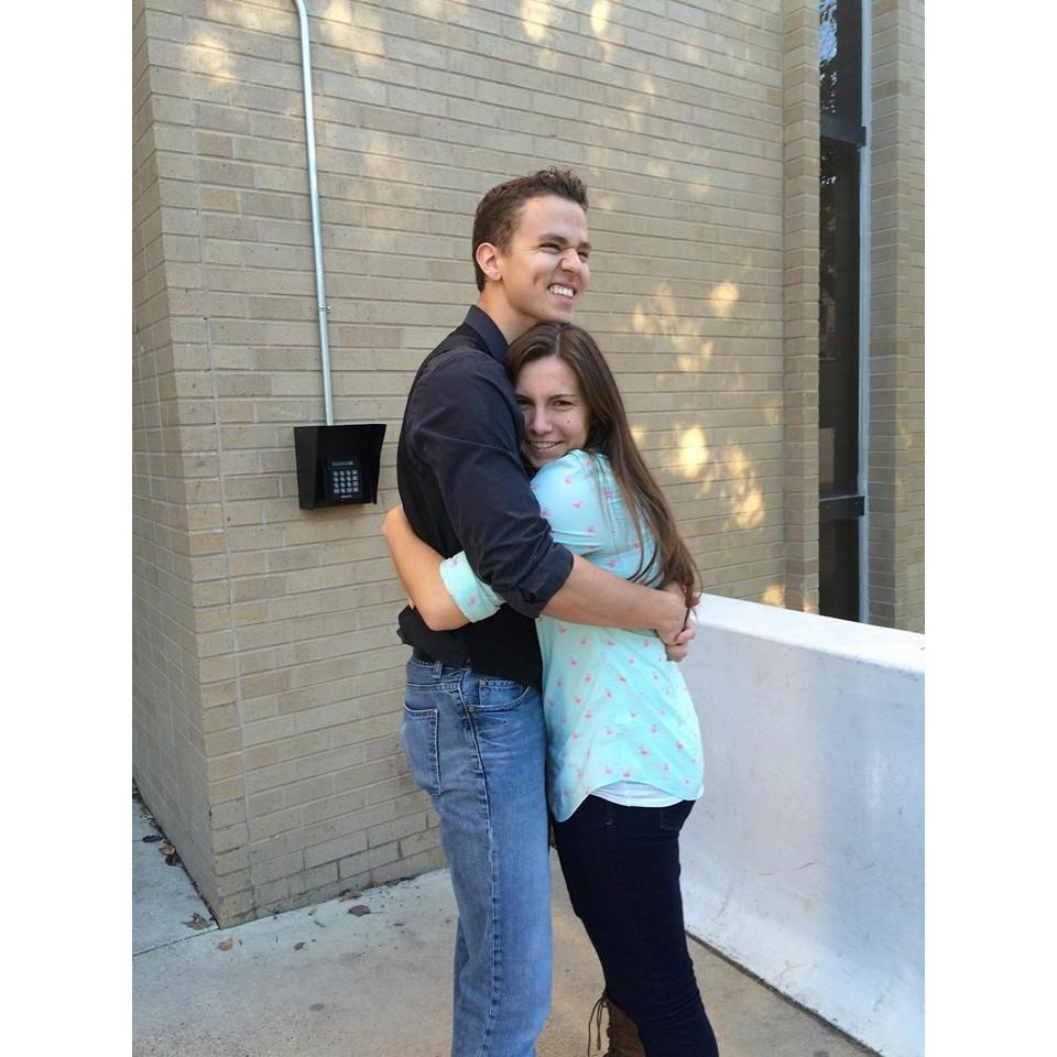 Chaz surprised Hallie with a visit to College Station