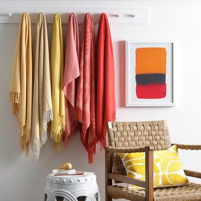 Solid Cashmere Throw, Sunshine