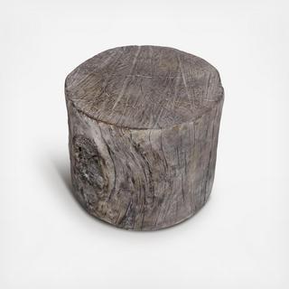 Round Tree Stump Cement Stool