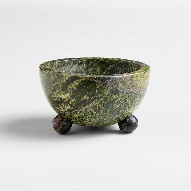 Pom Pom 3-Oz. Green Marble Pinch Bowl by Laura Kim