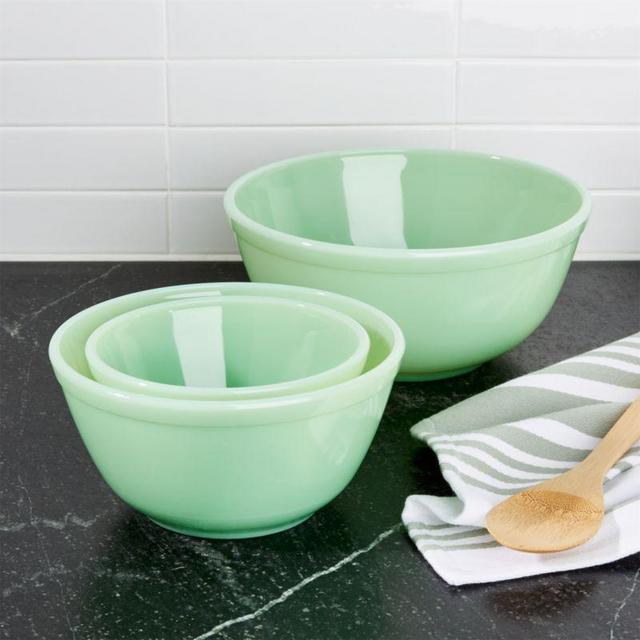Jadeite Mixing Bowls, Set of 3