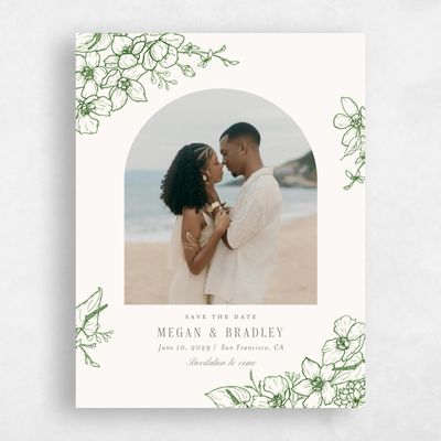 Dark Green Wedding Save the Date - Painaa Photo