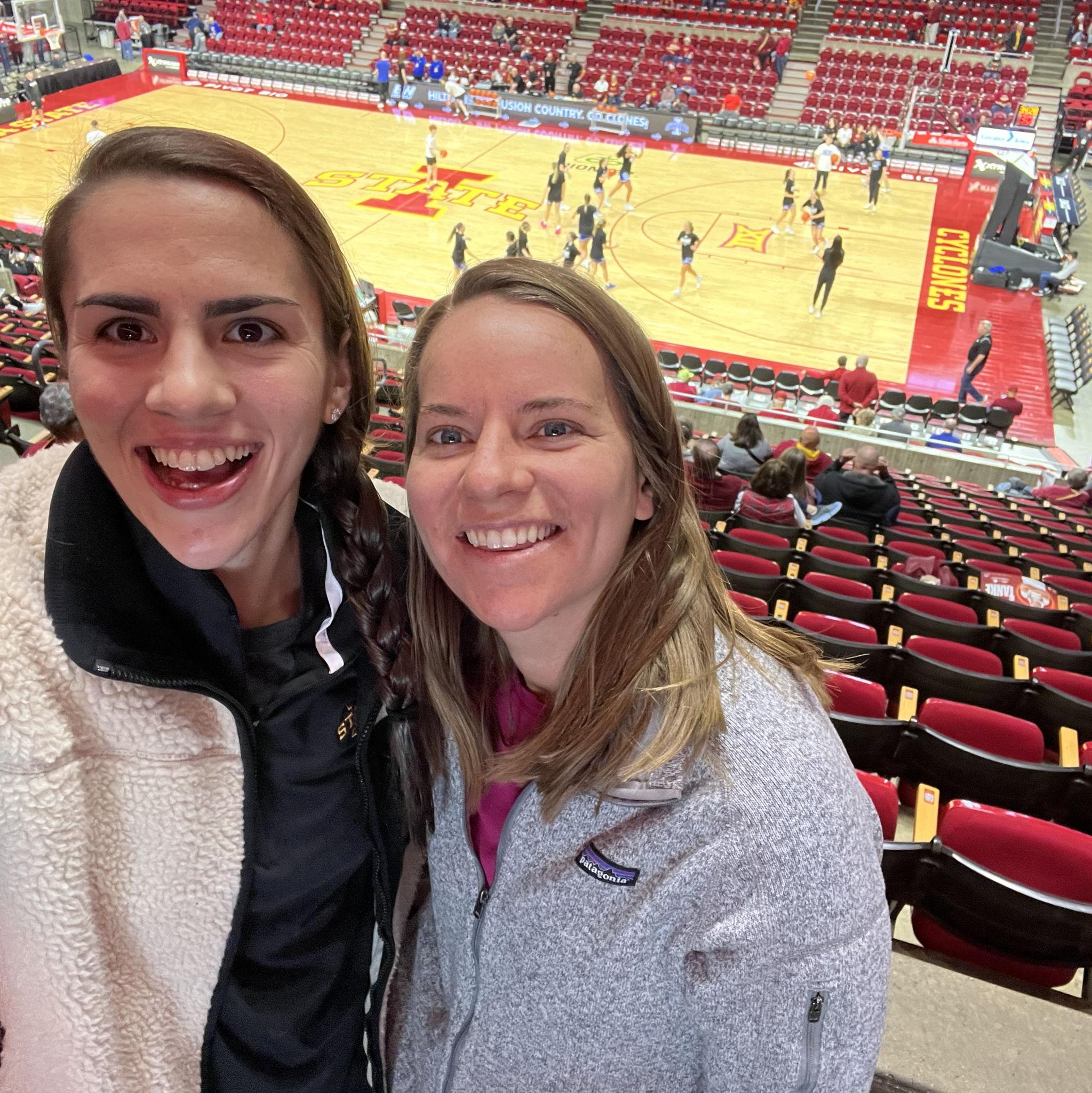 Lena's first ISU game...we're gonna fight, fight, fight for Iowa State!
