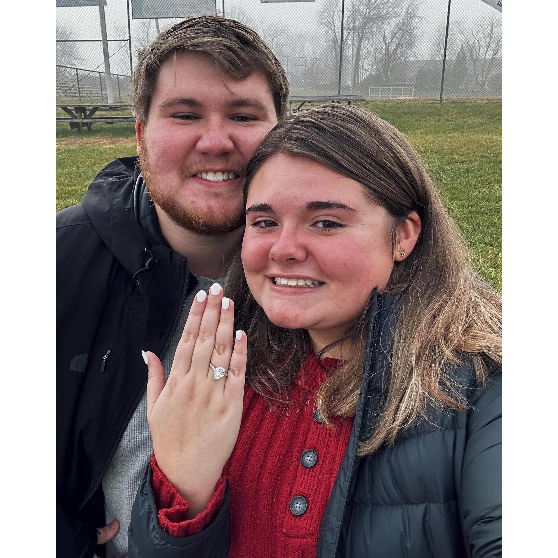 He proposed where we first met, the baseball field! The rest of the day he recreated our first date! December 9th, 2023
