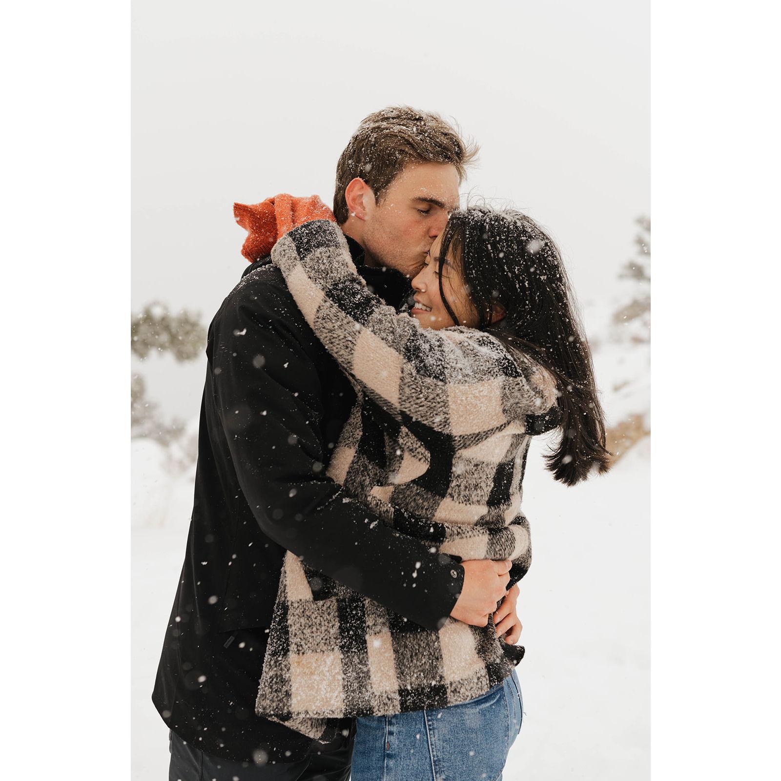 Right after Christina said "Yes" in snowy Colorado