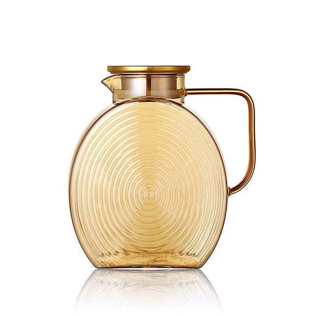 Glass Water Pitcher With Lids Bottles Carafe Tea Maker Bedside Carafe Tea Pitcher Sun Tea Jar Iced Tea Bottles With Lids Pitcher Juice Bottles Filtered Water Pitcher For Refrigerator 77oz