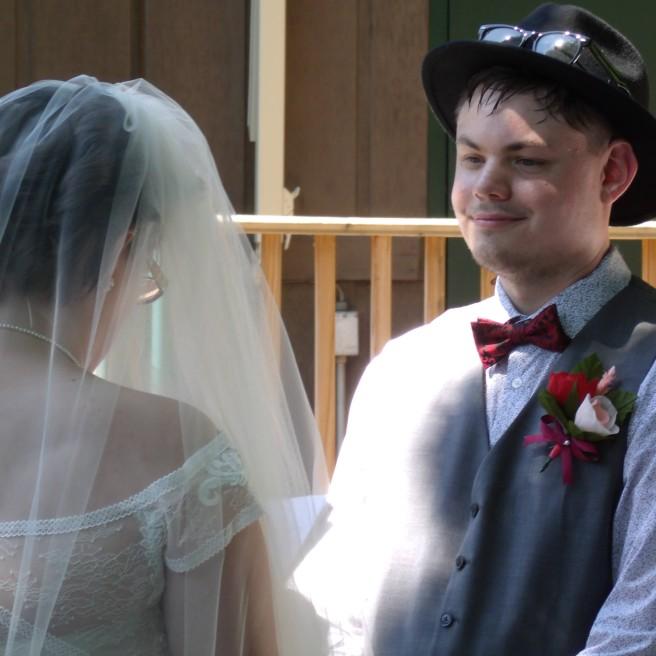 Exchanging our vows.