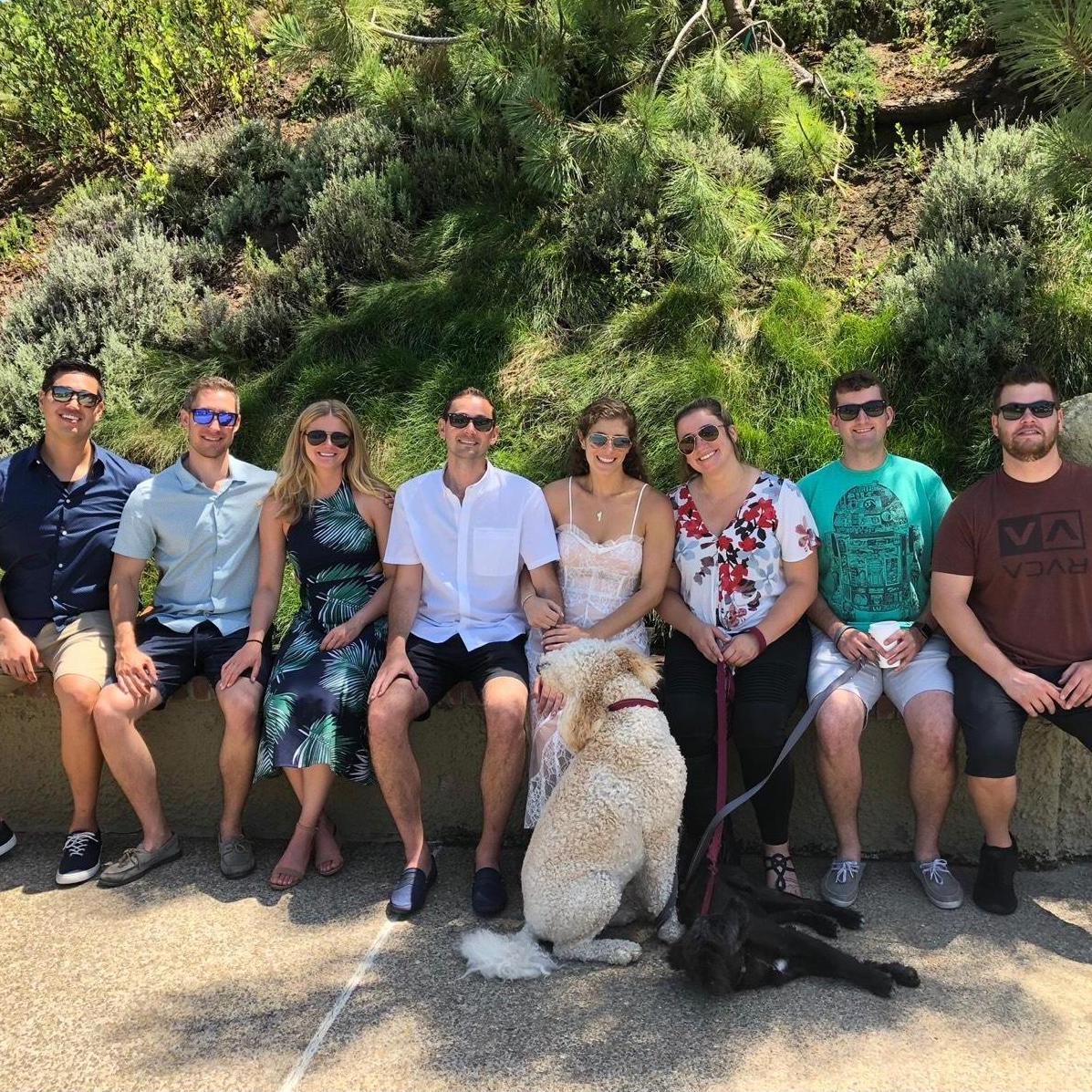 Celebrating Matt (groomsman) and Steph Lyulkin's wedding with an amazing group of friends (and pups)