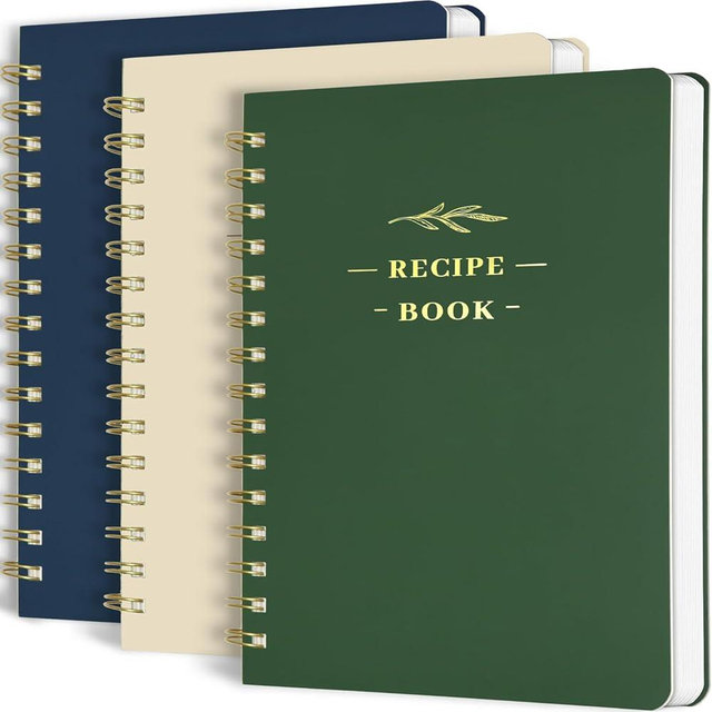Perfect Blank Recipe Book-Recipe Book to Write in Your Own Recipes,Hardcover Personal Blank Recipe Book, Recipe Notebook Hold 144 Exclusive Formula Recipes (Set of 3 colors)