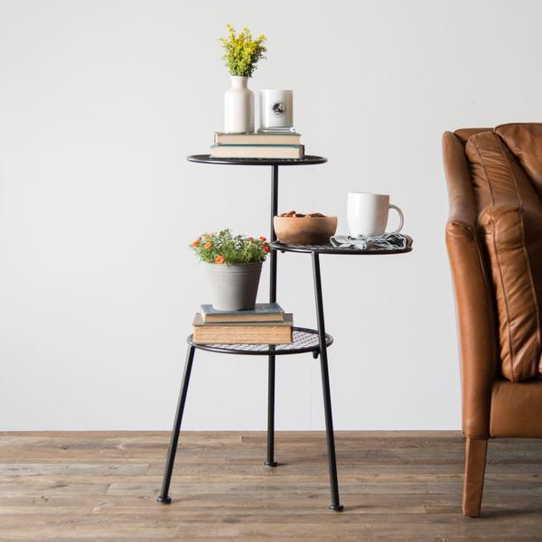 Tiered Metal Accent Table