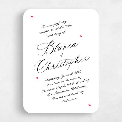 White Wedding Invitation - Estate Portrait