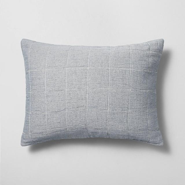 Standard Matelassé Quilted Pillow Sham Blue - Hearth & Hand™ with Magnolia