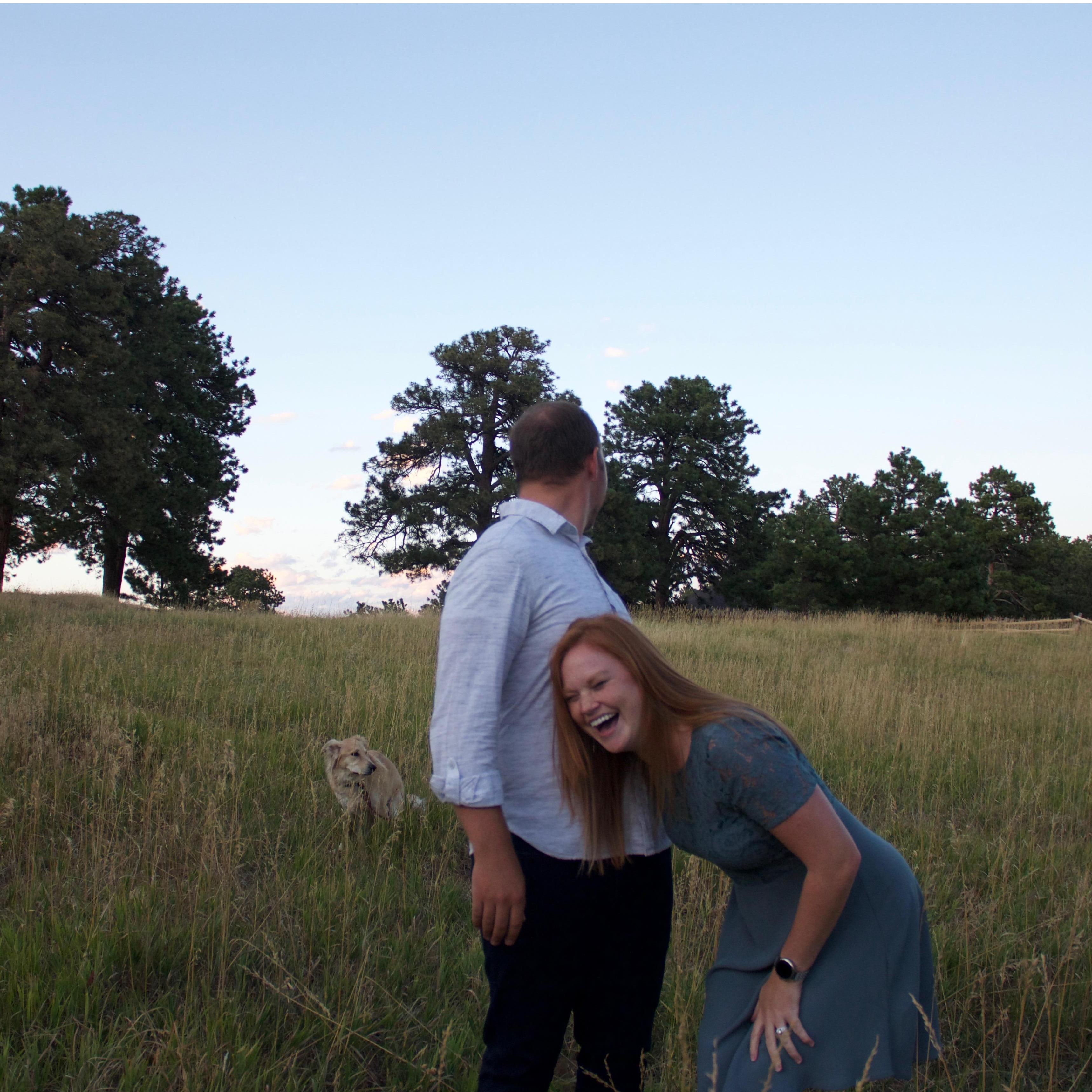Lilo decided that she needed to be pooping in the background of our engagement pictures. Honestly, it sums up our family pretty well. This is why we can't have nice things!