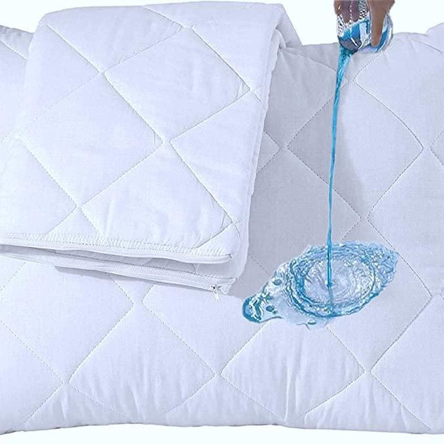 Niagara Sleep Solution Waterproof Quilted Pillow Protectors King Ultra Soft Thick Pair 20x36Inches Brushed Ultra Plush White Zippered Set of 2 Size Encasement