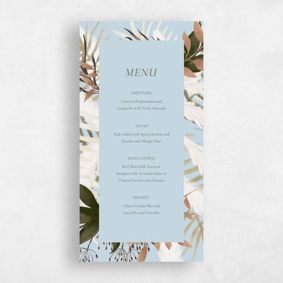 Baby Blue Wedding Menu - Segovia